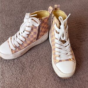 Stylish Checkered High-Top Sneakers